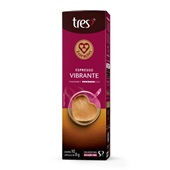 Cápsula de Café Espresso Vibrante Tres 8g CX 10 UN 3 Corações
