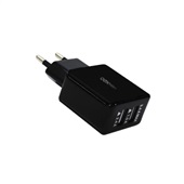 Carregador de Tomada 2 Entradas USB CG201 Preto 1 UN OEX