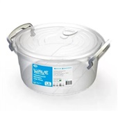 Pote Organizador Redondo Wave com Trava 1,2L Transparente 1 UN Plástic