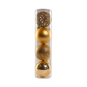 Bolas de Natal Mistas Yangzi Douradas 8cm 4 UN