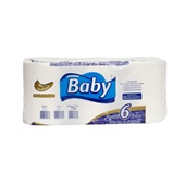 Papel Toalha Bobina Baby 20cm x 200m 100% Celulose PT 6 RL