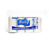 Papel Toalha Bobina Baby 20cm x 100m Branco Reciclado PT 8 RL