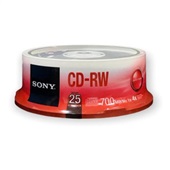 CD-RW Slim Recarregável 700MB 80 Minutos de Gravação Pino com 25 UN So