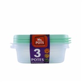 Pote Plástico Multiuso Mr. Pots Quadrado 700ml Clear Verde Pastel Kit