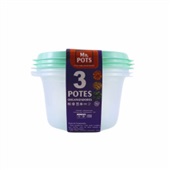 Pote Plástico Multiuso Mr. Pots Redondo 1100ml Clear Verde Pastel Kit