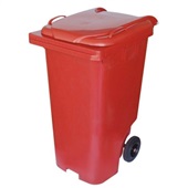 Contentor Móvel JSN com Tampa e Rodas Vermelho 240L 1 UN