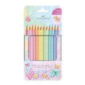 Lápis de Cor Faber Castell Cores Pastel Sparkle 12 Cores