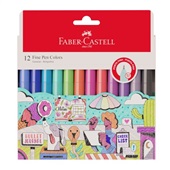 Caneta Hidrográfica Fine Pen Faber Castell 0.4mm Colors 12 UN