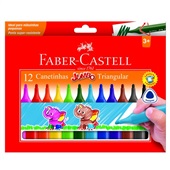 Caneta Hidrográfica Faber Castell Formato Triangular Jumbo 12 Cores