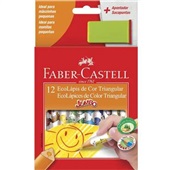Lápis de Cor Faber Castell Jumbo Triangular + Apontador 12 Cores