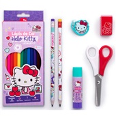 Lápis de Cor Leo&Leo 12 Cores Kit Escolar Hello Kitty 1 UN
