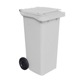 Lixeira Lar Plásticos com Rodas 120L Branco 1 UN