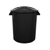 Cesto de Lixo Lar Plásticos 100L com Tampa Preto 1 UN