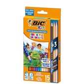 Lápis de Cor BIC 12 Cores Premium 3 Tons de Pele Sextavados Aponta Fác