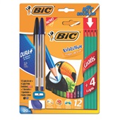 Kit Escolar BIC 12 Lápis de Cor Sextavados 4 Lápis Grafite 2 Canetas A