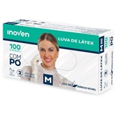 Luva de Látex Inoven Procedimento com Pó M 1 CX 100 UN