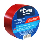 Fita PlastCor para Demarcação de Solo 48mm x 30m Vermelha 1 UN
