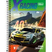 Caderno Espiral Tilibra 1/4 Capa Dura x-Racing B 80 Folhas 1 UN