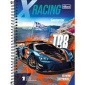 Caderno Espiral Tilibra 1/4 Capa Dura x-Racing C 80 Folhas 1 UN