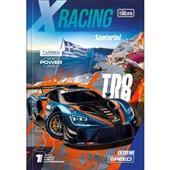 Caderno de Brochura Tilibra 1/4 Capa Dura X-Racing C 80 Folhas 1 UN