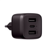 Carregador de Parede Intelbras Turbo 2/USB-A 1/USB-C EC12 Preto 1 UN