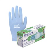 Luva Nitrilica Volk Sensi Soft Descartável Azul CX com 100 Unidades EG