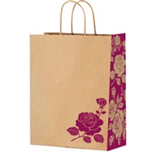 Sacola de Papel Festcolor P Rosa Flores 28x18x9cm 1 UN