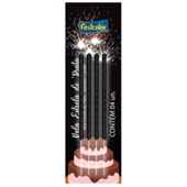 Vela Festcolor Estrela de Prata 30cm PCT C/4 UN