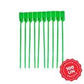 Lacre para Malote Numerado PP Verde Escada 25cm Com 100UN Rebran