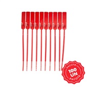 Lacre para Malote Rebran Numerado PP Vermelho Escada 16cm Com 100UN