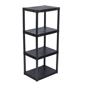 Estante Plástica São Bernardo 4 Prateleiras Preta 122,4x53,5x38,8cm 1 UN