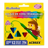 Giz de Cera Acrilex Triangular 12 Cores