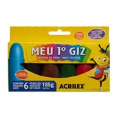 Giz de Cera Acrilex Meu Primeiro Giz 6 Cores