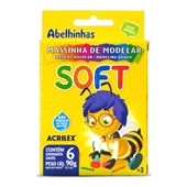 Massa de Modelar Soft Abelhinhas 90g 6 UN Acrilex