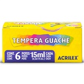 Tinta Guache Abelinhas 6 Cores 15ml CX 6 UN Acrilex
