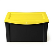 Caixa Organizadora Ordene Ultra Reforçada 65L Preta e Amarelo 1 UN