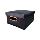 Caixa Organizadora Dello Textura em Linho com Tampa 9,3L Preto 2204 1