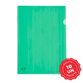 Pasta em L Ofício 230x335mm Verde 10 UN ACP