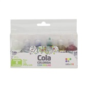 Cola Colorida Leo & Leo com Gliter 6 Cores 20g BT 6 UN