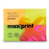Bloco de Notas Adesivo Maxprint 38x50mm Cores Neon 4 UN 50 FL
