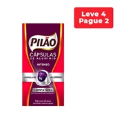 Leve 4 Pague 2 - Cápsula de Café Pilão Lungo 08 5,2g Cada CX 10 UN