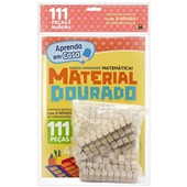 Material Dourado Todo Livro 1 Livro Grampeado + 111 Peças em Madeira