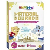 Material Dourado Todo Livro 1 Livro Brochura + 111 Peças em Madeira