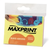 Bloco de Notas Adesivo Maxprint 76x102mm Amarelo Rosa Neon 100 FL
