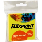 Bloco de Notas Adesivo Maxprint 76x76mm Amarelo Verde e Rosa 150 FL
