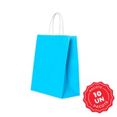 Sacola de Papel Festcolor 18x14,5x7cm Azul Claro PCT 10 UN