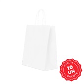 Sacola de Papel Festcolor 18x14,5x7cm Branco PCT 10 UN