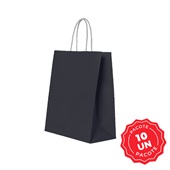 Sacola de Papel Festcolor 18x14,5x7cm Preto PCT 10 UN