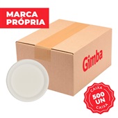 Prato Raso Descartável Bioplast 21cm Caixa com 500 UN Gimba