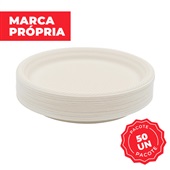 Prato Raso Descartável Bioplast 21cm Pacote com 50 UN Gimba